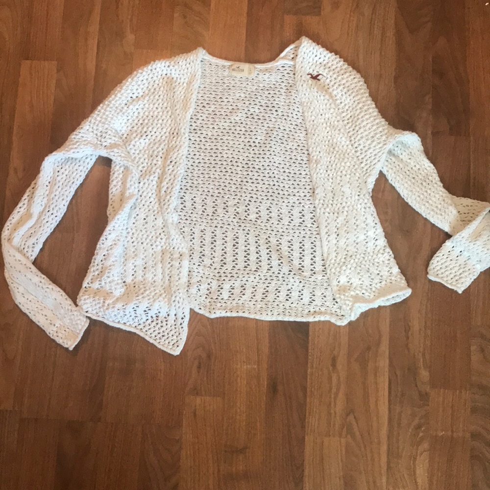 Hollister white cardigan